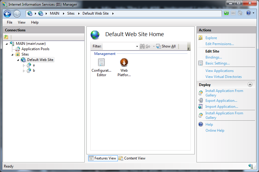 default iis